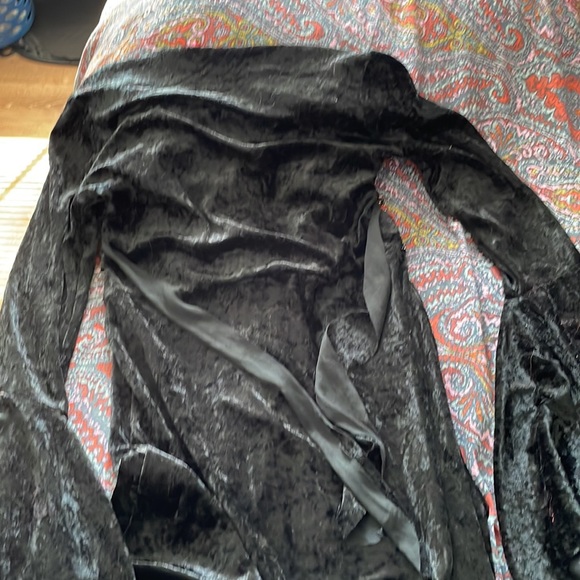 Vampire or Medieval Velvet Dress with Hood and Beading One Size - Picture 5 of 6